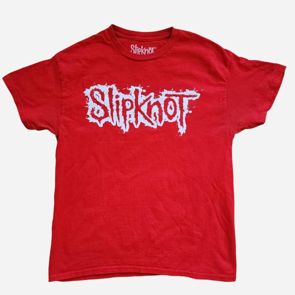 Slipknot official bad red tee with white logo - size women's large